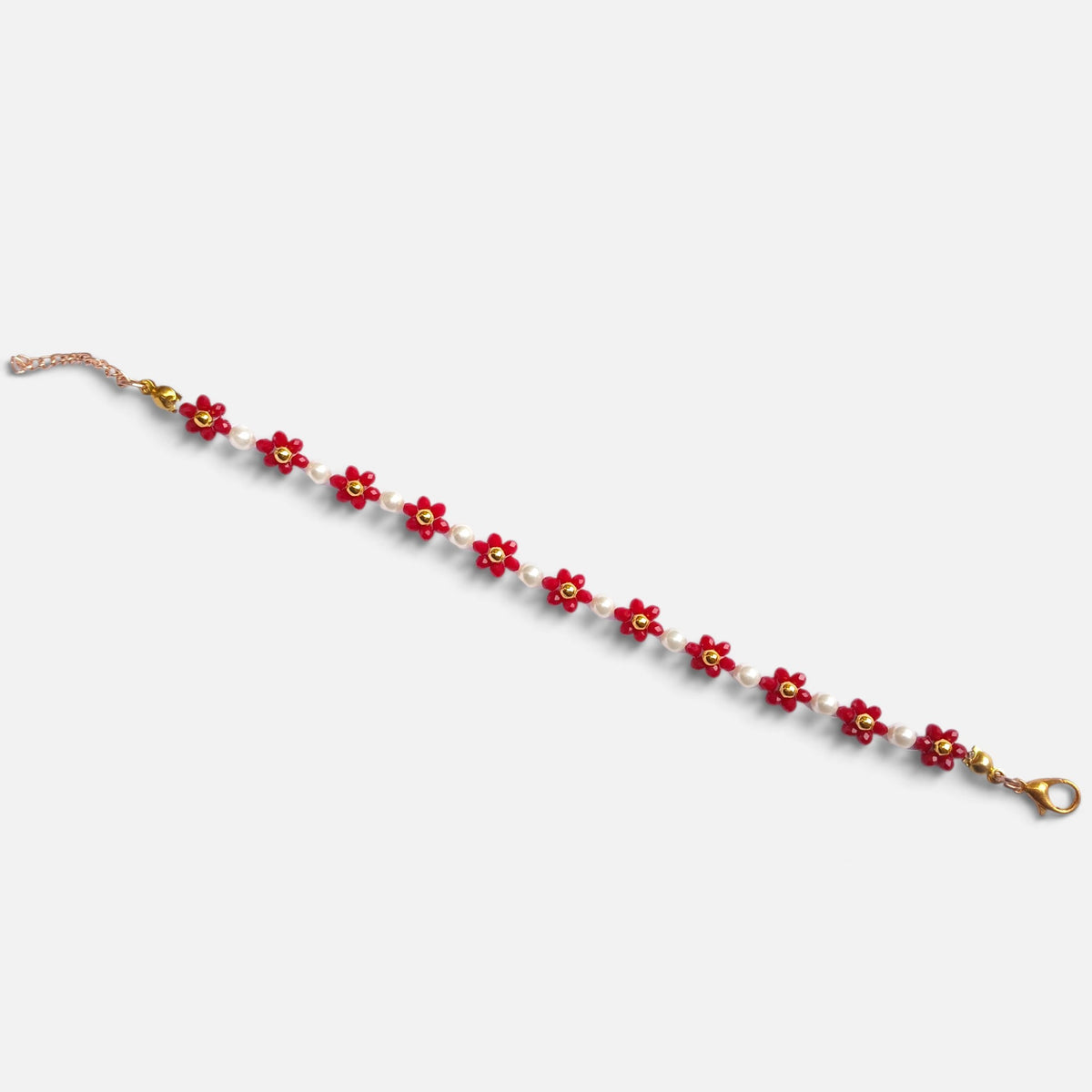 Red Floral Bracelet